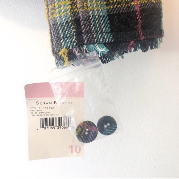 NWT Susan Bristol Plaid Tweed Wool Blazer Sz 10 - Picture 2 of 6